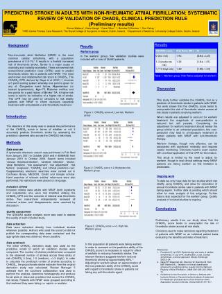 Results Table 1. Warfarin group: Risk Ratios adjusted for warfarin