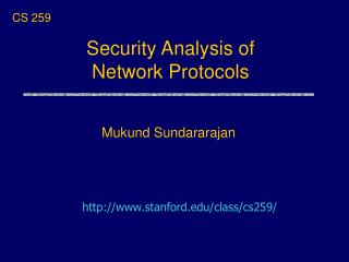 Security Analysis of Network Protocols