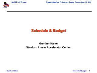 Schedule &amp; Budget