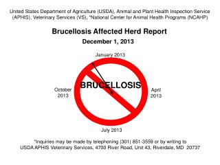 Brucellosis Affected Herd Report