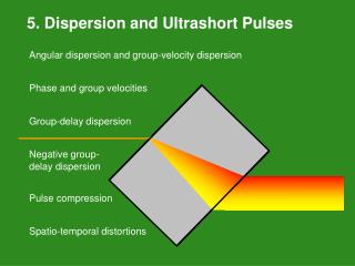 5. Dispersion and Ultrashort Pulses