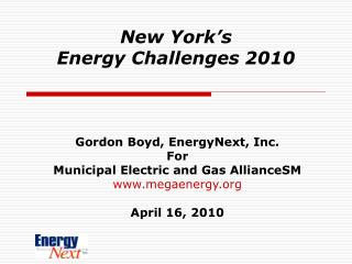 New York’s Energy Challenges 2010