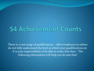 S4 Achievement Counts