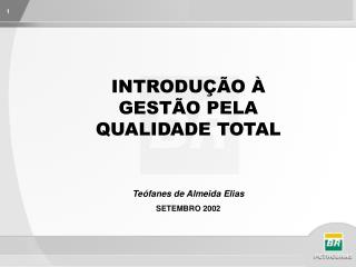 INTRODUÇÃO À GESTÃO PELA QUALIDADE TOTAL Teófanes de Almeida Elias SETEMBRO 2002