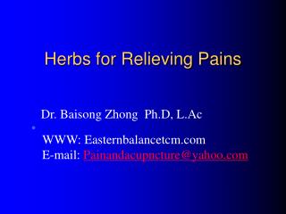 Herbs for Relieving Pains