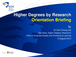 Higher Degrees by Research Orientation Briefing