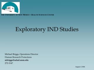 Exploratory IND Studies