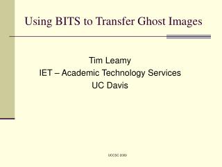 Using BITS to Transfer Ghost Images