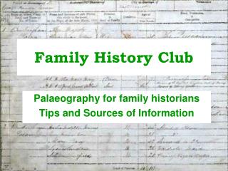 Family History Club