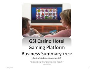 GSI Casino Hotel Gaming Platform Business Summary 1.9.12 Gaming Solutions Interactive, LLC