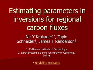 Estimating parameters in inversions for regional carbon fluxes