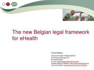 The new Belgian legal framework for eHealth