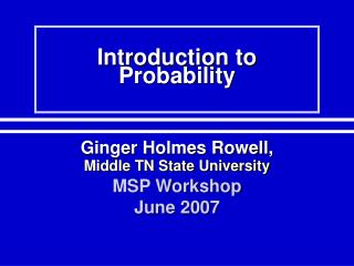 Introduction to Probability