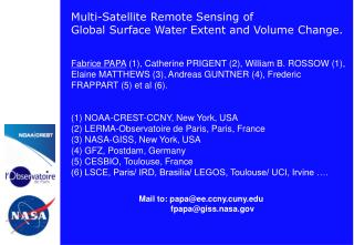 Multi-Satellite Remote Sensing of Global Surface Water Extent and Volume Change.