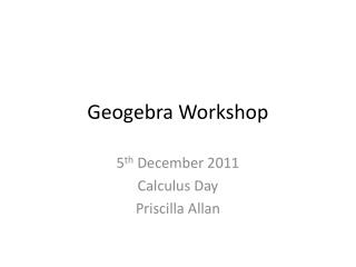 Geogebra Workshop