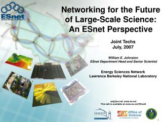 Networking for the Future of Large-Scale Science: An ESnet Perspective