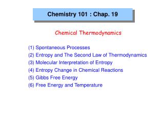 Chemistry 101 : Chap. 19