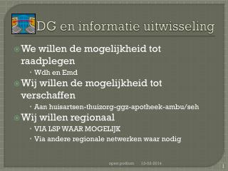 DDG en informatie uitwisseling