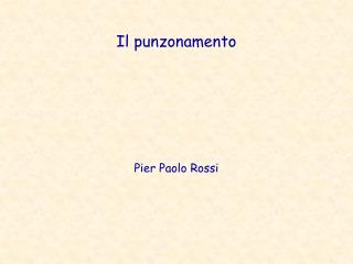 Il punzonamento