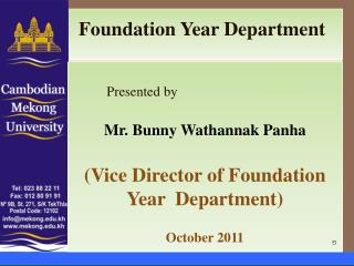 Foundation Year Department