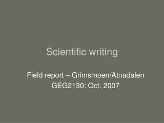 Scientific writing