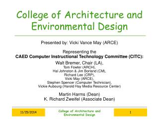 College of Architecture and Environmental Design