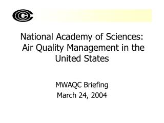 National Academy of Sciences: Air Quality Management in the United States