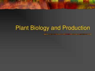 Plant Biology and Production