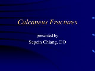 Calcaneus Fractures