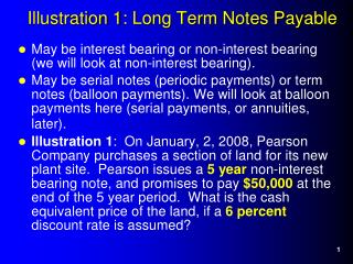 Illustration 1: Long Term Notes Payable