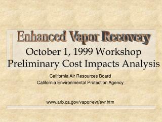 October 1, 1999 Workshop Preliminary Cost Impacts Analysis