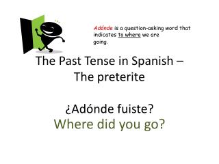 The Past Tense in Spanish – The preterite ¿Adónde fuiste?