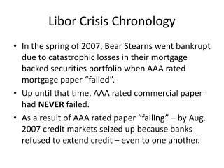 Libor Crisis Chronology