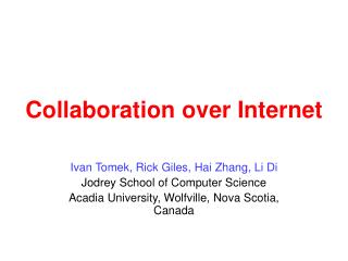 Collaboration over Internet