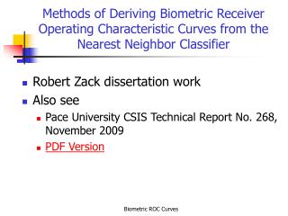 Robert Zack dissertation work Also see