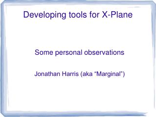 Developing tools for X-Plane