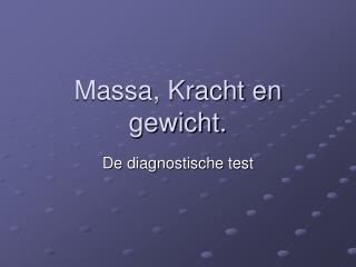 Massa, Kracht en gewicht.