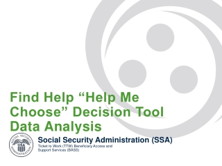 Find Help “Help Me Choose” Decision Tool Data Analysis