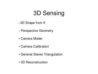 3D Sensing