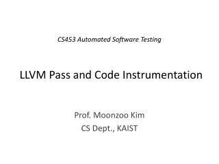 LLVM Pass and Code Instrumentation