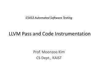 LLVM Pass and Code Instrumentation