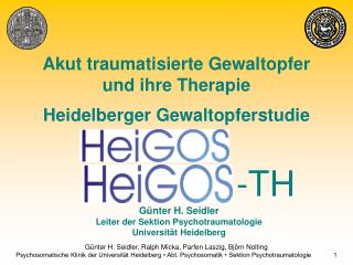 Akut traumatisierte Gewaltopfer und ihre Therapie