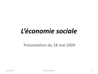 L’économie sociale