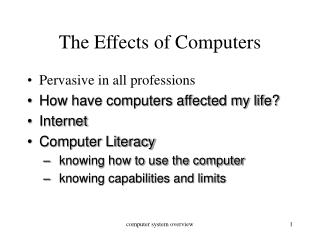 The Effects of Computers