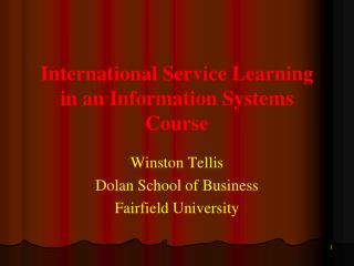 International Service Learning in an Information Systems Course