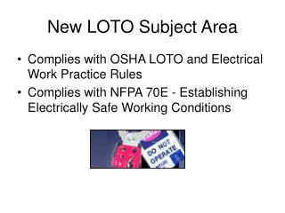 New LOTO Subject Area