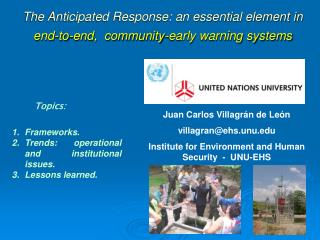 The Anticipated Response: an essential element in end-to-end, community-early warning systems