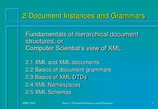 2 Document Instances and Grammars