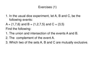 Exercises (1)