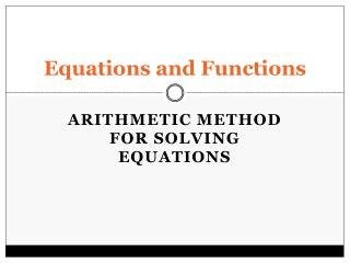 Equations and Functions